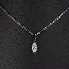 MARQUISE SHAPE CUT NATURAL DIAMOND NECKLACE MINIMALIST CHARM ...