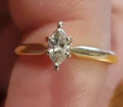 14k Solid Gold Diamond .28 tcw Solitaire Engagement Ring Sz-8 #336 | eBay