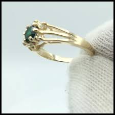 14K Green Tourmaline & Diamond Ring. For Sale at Ruby Lane