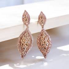 Prom Earrings Rhinestone Dangle Leaf Bridal Jewelry for ...