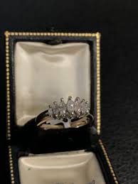 14k Yellow Gold Diamond Marquise Anniversary Style Vintage ...