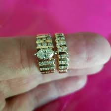 2.5 Ct Marquise Simulated Diamond Bridal Ring Set 14K Yellow ...