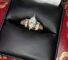 14k Yellow Gold Lab Created Cubic Zirconia Cz Marquise Solitaire 5.6 Gram Ring 5 | eBay