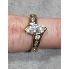 Buy Vintage Avon Wedding Style Gold Tone Faux Diamond Ring Size 6 3/4 Online in India - Etsy