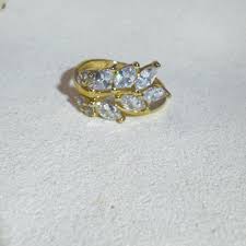 10K Yellow Gold Domed Marquis Leaf Ring Size 6 - Etsy Israel