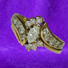 Marquise White Moissanite Ring, Diamond Engagement Ring ...