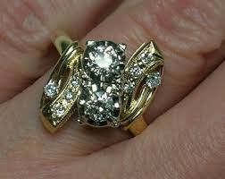 1950s 14K YG & Diamond Ring, Anniversary or Engagement ...
