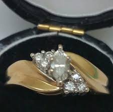 Jewelry | Estate Vintage 14k Gold 66ctw Marquise Diamonds ...