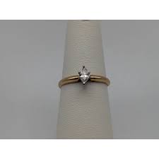 14k Yellow Gold .18ct Diamond Marquise Solitaire Wedding ...