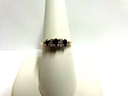 10kt yellow gold sapphire /diamond accent ring sz 7.75 wgt ...