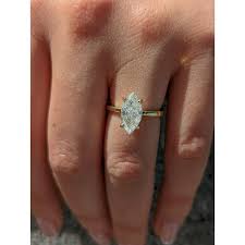 SOLITAIRE JEWELS 2.5Ct Marquise Moissnaite Engagement Ring ...