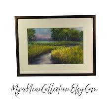 Framed Marsh Landscape Painting: Original Acrylic Artwork by ...