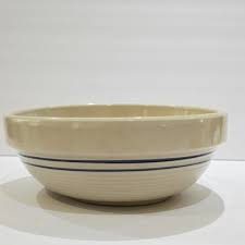 Vintage Marshall Pottery Texas 9 1/2" Mixing Bowl Beige Blue ...