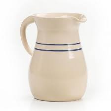 Martinez Pottery Heritage Blue Stripe Stoneware Pitcher : Target