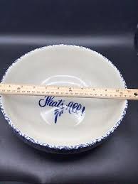 Large Handmade Pottery Popcorn Bowl Blue & White “Popcorn Is ...