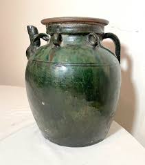 antique handmade Chinese 18th century pottery terracotta green glaze wine jug | eBay