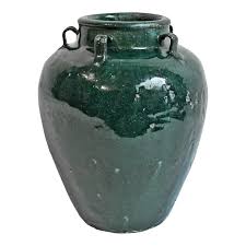 Antique Jade Green Ceramic Jar | Chairish