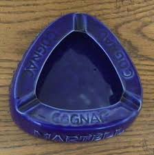 Vintage Martell Cognac Cobalt Blue Triangle Ashtray Brandy ...