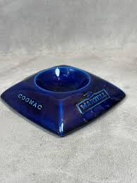 Cognac Martell Vintage Ashtray in Blue Faience by ...