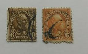 US #558 & 557, Perf 10 & 11, 2 shades of 6c Garfield, non Scott listed, 1922 | United States, General Issue Stamp / HipStamp