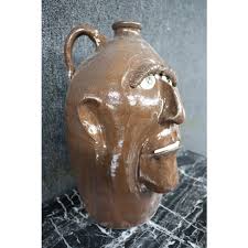 Whimsical Terra-Cotta Face Jug | Chairish