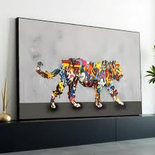 Graffiti Tiger Canvas, Colorful Tiger Wall Art, Multicolor ...