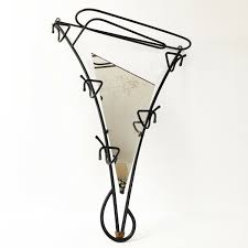 Vintage Mirror Coat Rack 1950 In Black Lacquer 50S 50'S ...