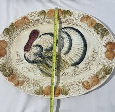 Vintage Caldor Thanksgiving Ceramic Turkey Plate 3D Platter ...