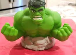THE INCREDIBLE HULK PIGGY BANK GREEN MOLDED BUST FIGURE COIN ...