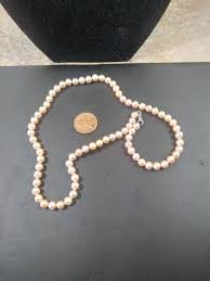 Sterling and Natural Color Pink Freshwater Pearl 17 ...