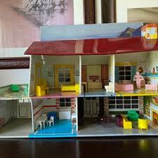 Vintage Marx Tin Litho Dollhouse With Dollhouse Furniture ...