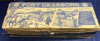 Fort Dearborn Marx Toy Play Set In Box Vintage apache cowboy ...
