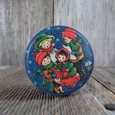 Vintage Christmas Tin Singers Carolers Tiny Candy Potpourri ...