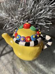 Mary Engelbreit Miniature 3" Teapot Christmas Ornament ...