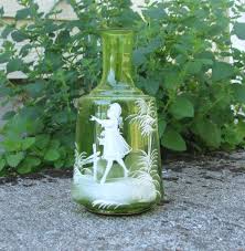 Pontiled Vintage Lime Green MARY GREGORY Style BARBER Bottle ...