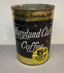 Vintage Maryland Club Coffee Can 1 Lb Tin Can Empty No Lid | eBay