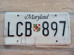 Maryland Crest Metal License Plate Tag # LCB 897 State Seal ...