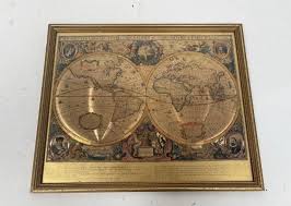 Gold Foil Blaeu Wall Map Of The World 1630 Nova Totivs Orbis ...