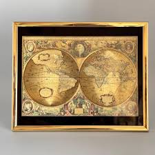Framed New World Globe World Map Picture Earth and Oceans - Etsy