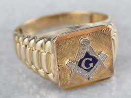 Two Tone Gold Enamel Masonic Ring | eBay