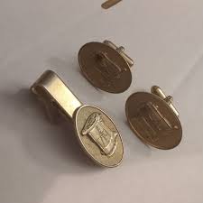 VINTAGE DELCO Remy automotive AC CUFF LINKS AND TIE BAR CLIP ...