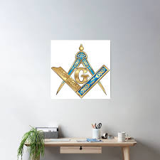 "Compass & Square Masonic Symbol in blue and gold, for ...