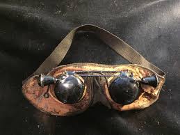 RARE ! Vintage, Leather and Metal, Masonic "Hoodwink", Goggles, 1920's | #1852240316