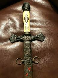 Sold at Auction: Antique MASONIC KNIGHTS TEMPLAR Ceremonial SWORD With BONE Handle