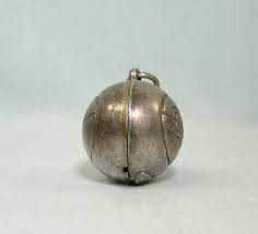 13/16" STERLING BASKETBALL Pendant Charm-vintage Antique 925 ...