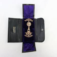 1918 Masonic Medal Pin Gold Jerusalem Lodge Plainfield NJ #26 Harvey & Otis | #1878696929