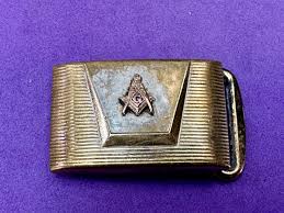 Masonic Masons Club G-Rule Vintage Small Two Tone Dress Belt ...