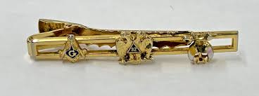 Vintage Masonic Enamel Tie Bar Clip 32 Degree Shriners Goldtone Freemason | eBay