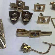 SWANK GOLD TONE MENS TIE CLIP BAR TIE TAC PIN 12pc ACCESSORY JEWELRY LOT MASONIC | eBay