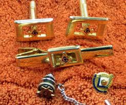 vtg 5 pcs Freemason Masonic jewelry - cuff links, tie tack, tie bar, lapel pin | eBay
